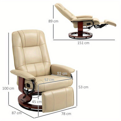 Adjustable Recliner Chair with 120kg Weight Capacity - Ergonomic Reclining Mechanism, Fabric & Wood Frame, 78x87x100cm Space-Saving Design for Living Room, Bedroom