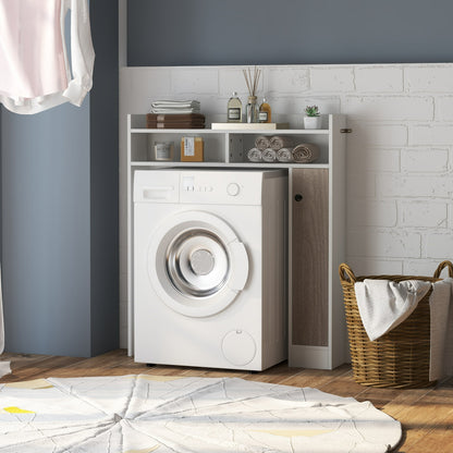 Toiletkast – Badkamerkast – Toiletmeubel – Overtoiletkast – Toiletstandaard – Verstelbare Planken – Waterafstotend MDF Wit