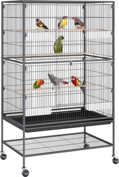 Vogelkooi - Vogelkooien Voor Binnen En Buiten - Voliere - Vogelkooi Met Standaard En Wielen - Vogelkooi Groot