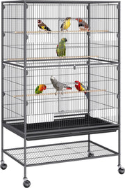 Vogelkooi - Vogelkooien Voor Binnen En Buiten - Voliere - Vogelkooi Met Standaard En Wielen - Vogelkooi Groot