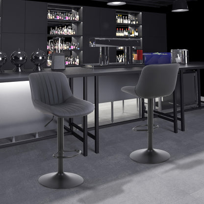 Barkrukken – Barstoelen – Krukken – Keukenstoelen – Barkruk Set van 3 Zwart – Verstelbare Hoogte – 360° Draaibaar – PU-Leder – Stevig Metalen Frame