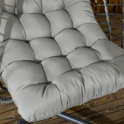 Hangstoel – Tuinstoel – Schommelstoel – Hangmatstoel – Relaxstoel – Grijs – Weerbestendig Metalen Frame – Dikke Zachte Kussens