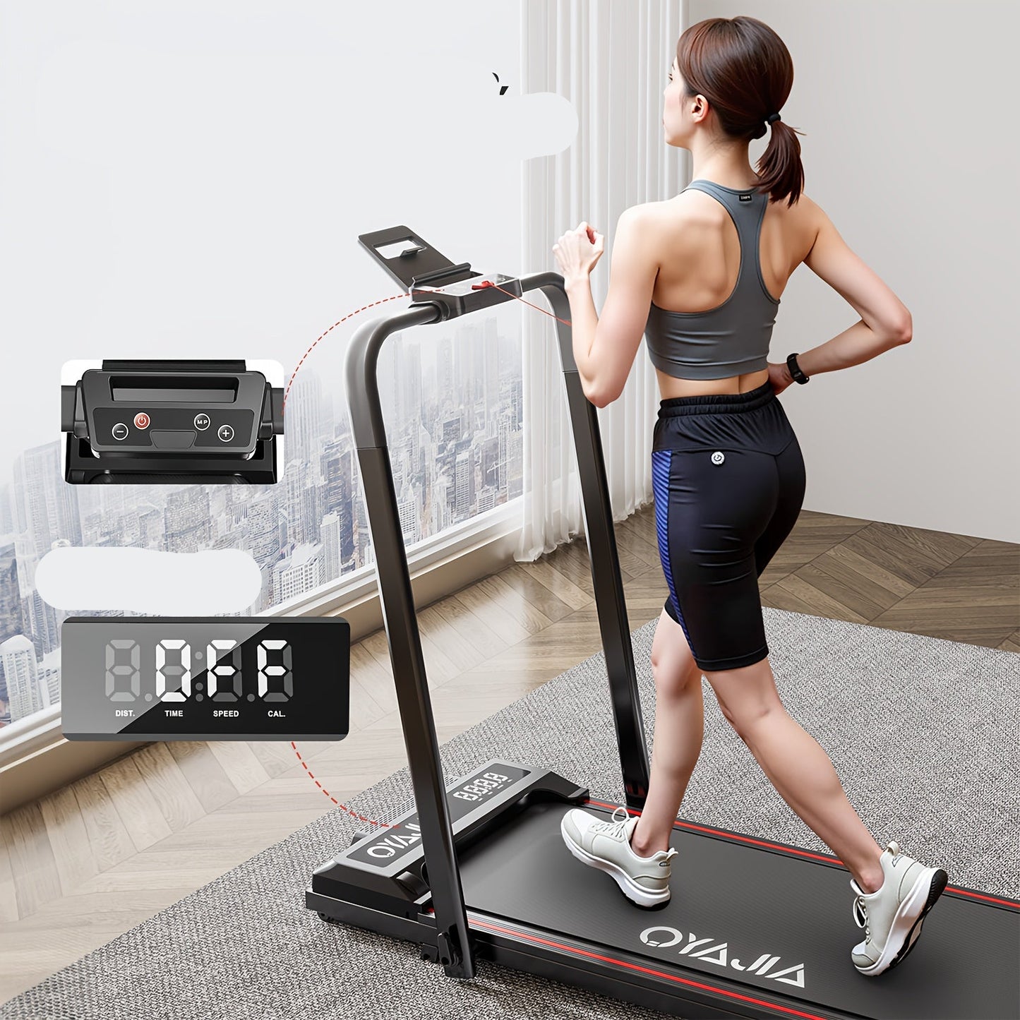 Loopband – Wandelband – Walking Pad – Treadmill – Hometrainer – Inklapbaar – 1-12 km/h Snelheid – Afstandsbediening & LCD Display