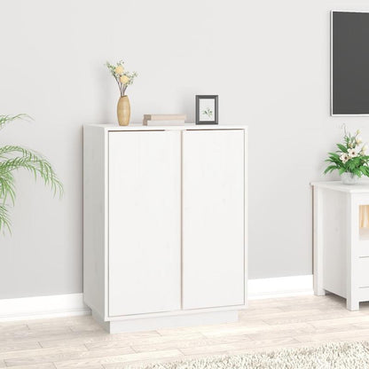 Sideboard 60x35x80cm massief grenenhout wit