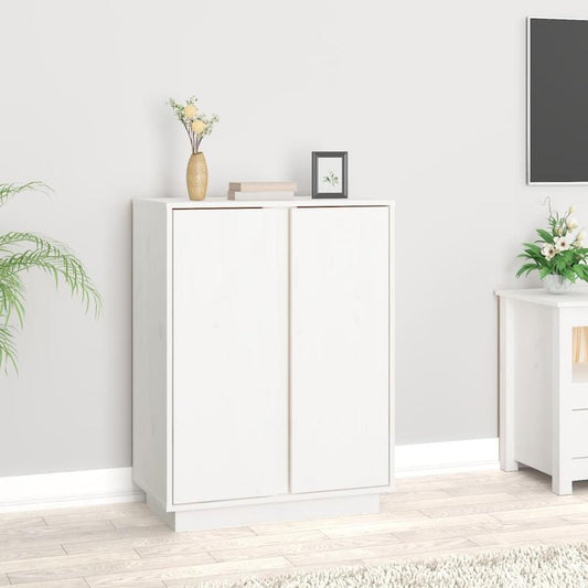 Sideboard 60x35x80cm massief grenenhout wit