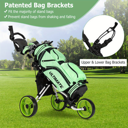 Golfbuggy – Golftrolley – Golfpushcart – Golfkar – Golfwagen – Lichtgewicht Opvouwbaar – Verstelbaar Zitje & Handgreep – Duurzaam PP Materiaal – Ergonomisch Design