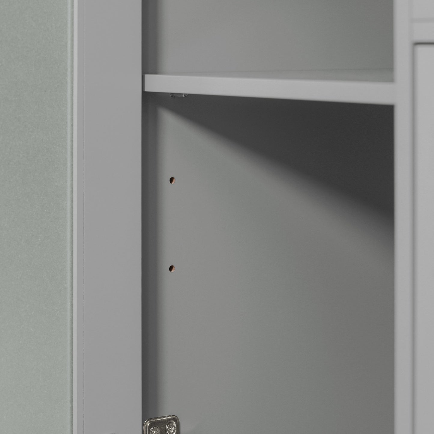 Keukenkastje op Wielen – Keukentrolley – Opbergkast – Servieskast – Rollende Kast – Verstelbare Plank – Grijs MDF & Glas – Draagkracht 60 kg