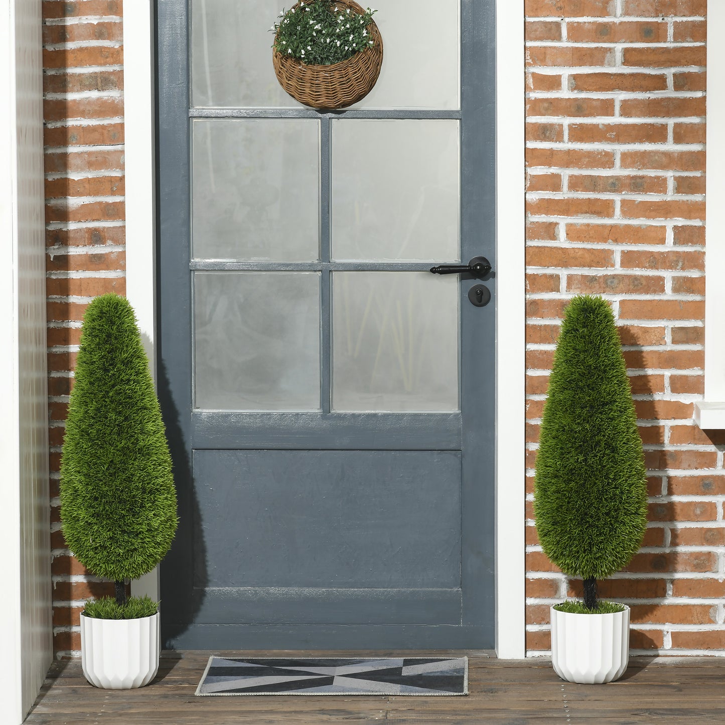 Kunstboom Cipres – Kunstplant – Nepplant – Kunstcipres – Kunstbomen – Set Van 2 – 90 cm Hoog – Kwalitatief Kunststof Met Pot