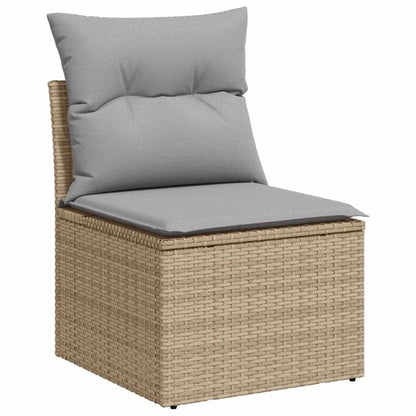 Tuinbank – Buitenbank – Loungeset – Tuinmeubel – Balkonbank – Ruimte voor 5 Personen – Weerbestendig Poly Rattan Met Staal - Beige/Lichtgrijs