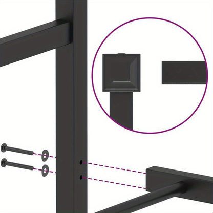 Bed Frame with Headboard Metal Black 135X190 Cm