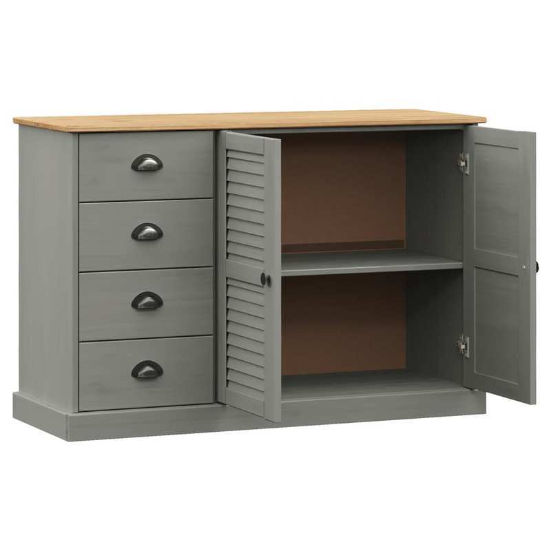 Sideboard – Dressoir – Kast – Opbergmeubel – Buffetkast – Grijs – Massief Grenenhout – 113x40x75 cm – Veelzijdige Opbergruimte – Duurzaam Design