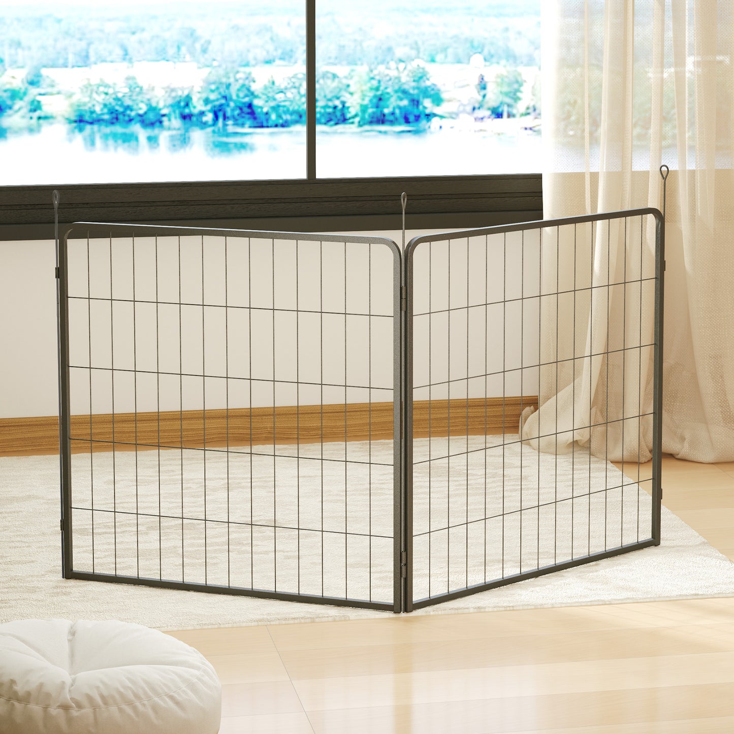 Hondenren Uitbreidingsset – Puppy Playpen – Hekkenpaneel – Dierenren – Speelren – Zwart – Stevig Stalen Panelen – Inklapbaar & Duurzaam