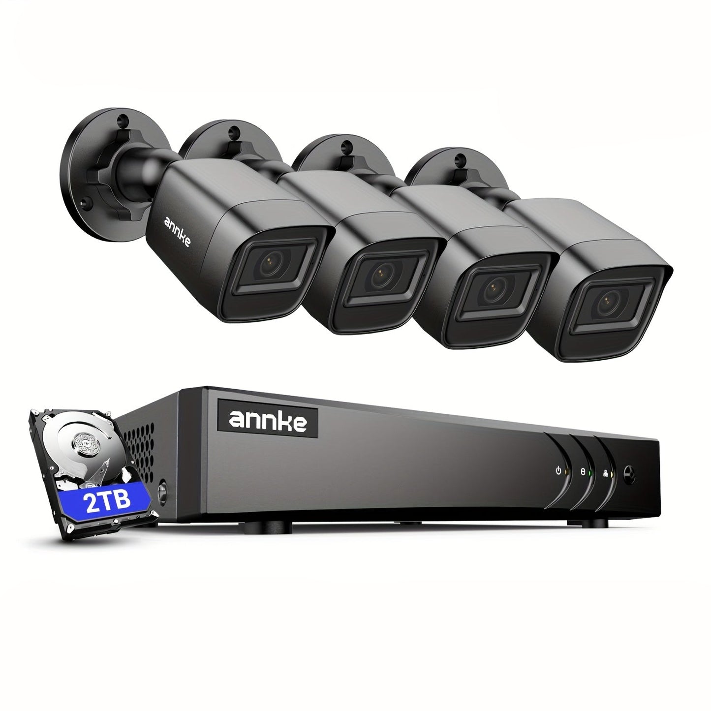 Beveiligingssysteem – Camerasysteem – Bewakingsset – CCTV Set – Beveiligingskit – 4 HD Camera’s 2MP – 2TB HDD Met AI Detectie & Nachtzicht Tot 20 Meter
