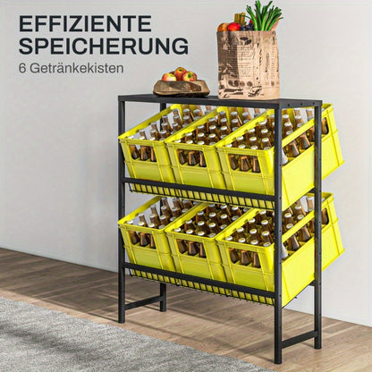Flessenrek – Drankenkast – Krattenrek – Opbergrek – Flessenhouder – Vrijstaand Metalen Rek – Verstelbare Hoogte – Antislip Leggers – 103 x 33 x 113,5 cm – Stevig Staal