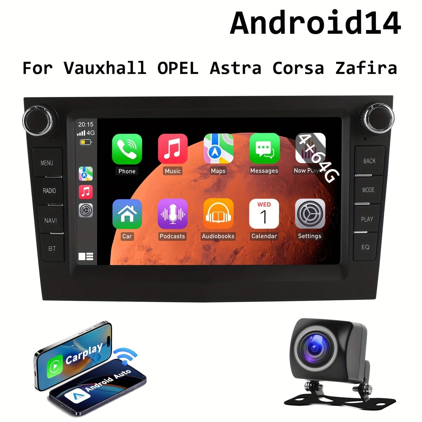 Autoradio – Autostereo – Car Multimedia – Auto Audio – Android 14 Systeem – 7 Inch HD IPS Touchscreen – Draadloos Apple CarPlay & Android Auto