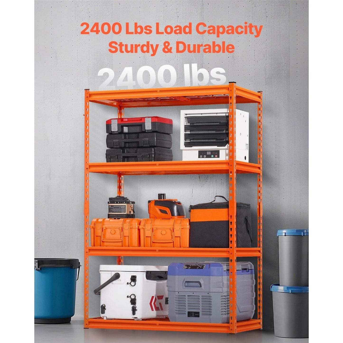 Stellingkast – Opbergrek – Magazijnstelling – Opbergkast – Metalen Rek – 4 Laags Verstelbaar – Draagvermogen 1088 kg