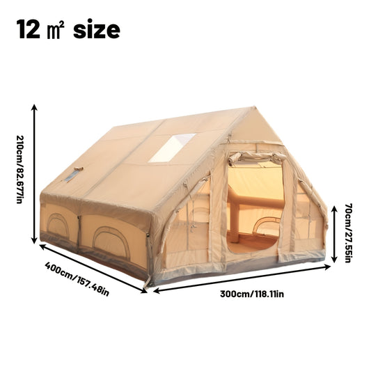 6-Persoons Opblaasbare Tent – Kampeertent – Luchttent – Pop-Up Tent – Family Tent – XXL 12m² – Stevig TPU Frame – All-Season Winddicht