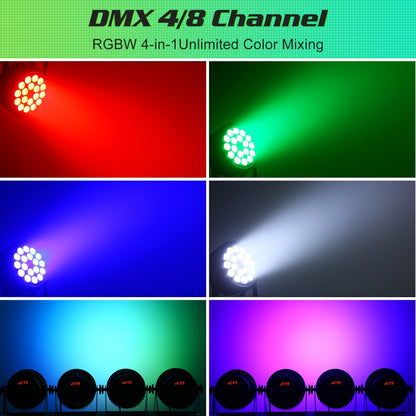 RGBW LED PAR Spotlights – DJ Verlichting – Podiumlampen – Discolampen – Stage Lights – Set van 4 – 270W Krachtige RGBW LEDs – Multi-mode DMX Bediening