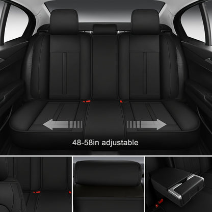 Car Seat Covers Full Set Universal, Adjustable Front Seats And Back, Automotive 5 Seat Covers All Season, Car Seat Protectors Airbag Compatible