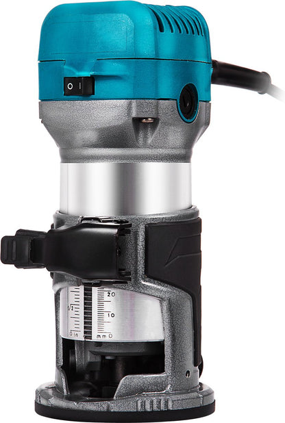 Compacte Router -Variabele Snelheid -  Met 2 Bases - Duurzaamheid - Groot Snelheidsbereik - Vaste Basis - Zilver