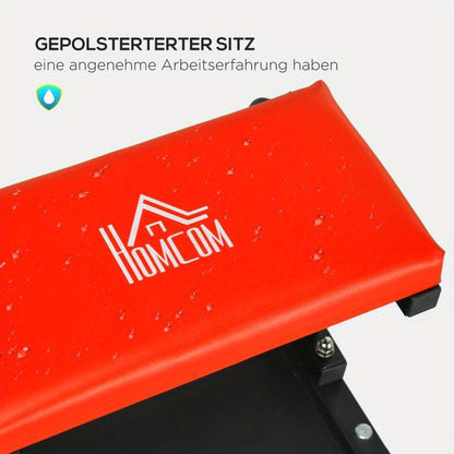 Werkkruk – Werkstoel – Montagekruk – Garagekruk – Werkplaatskruk – Stevige Stalen Constructie – Gevoerde Zitting Met Opbergruimte