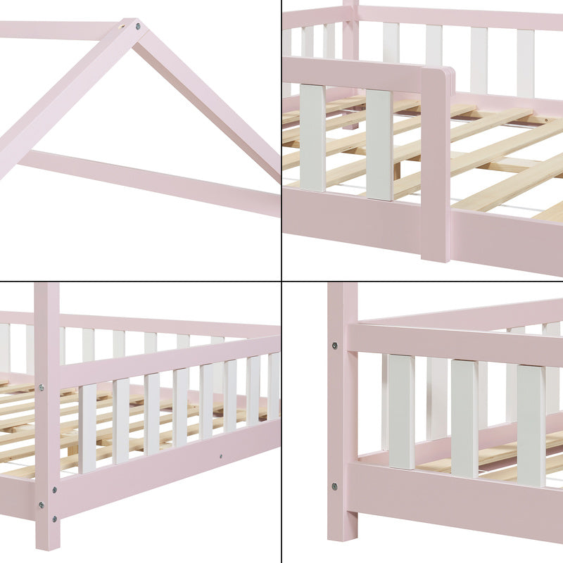 Kinderbed – Kinderbedden – Eenpersoonsbed – Hoogslaper – Stapelbed – Valbeveiliging – Massief Dennenhout – 140 x 200 cm