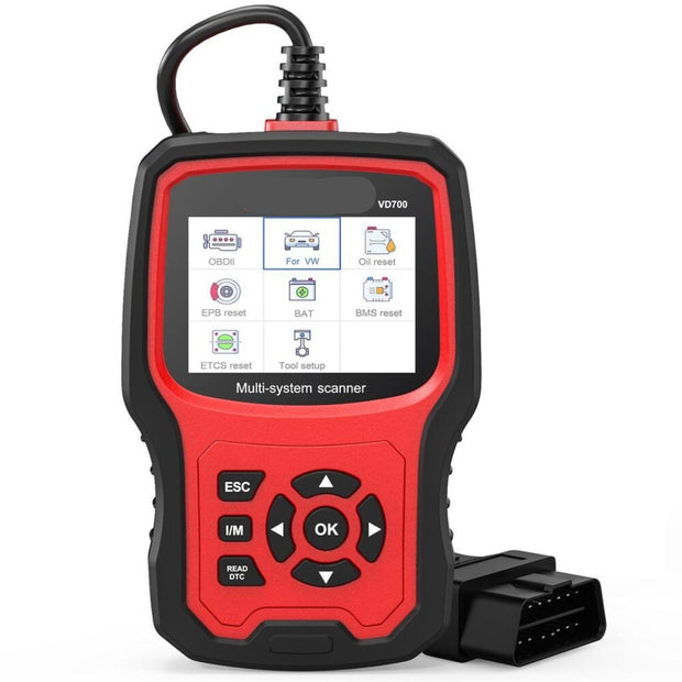 VD700 - OBD2 Scanner - Diagnosecomputer - Storing Verwijderen - Uitleesapparatuur Auto - Diagnose Auto - Volledige systeemcodelezer ABS EPB TPMS DPF