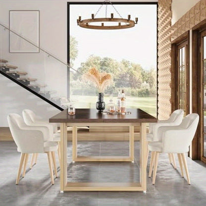 Eettafel – Keukentafel – Dinertafel – Tafel Voor 4 Personen – Houten Tafel – 60 cm Breed – Stevig Metalen Sled Onderstel – Rustic Brown