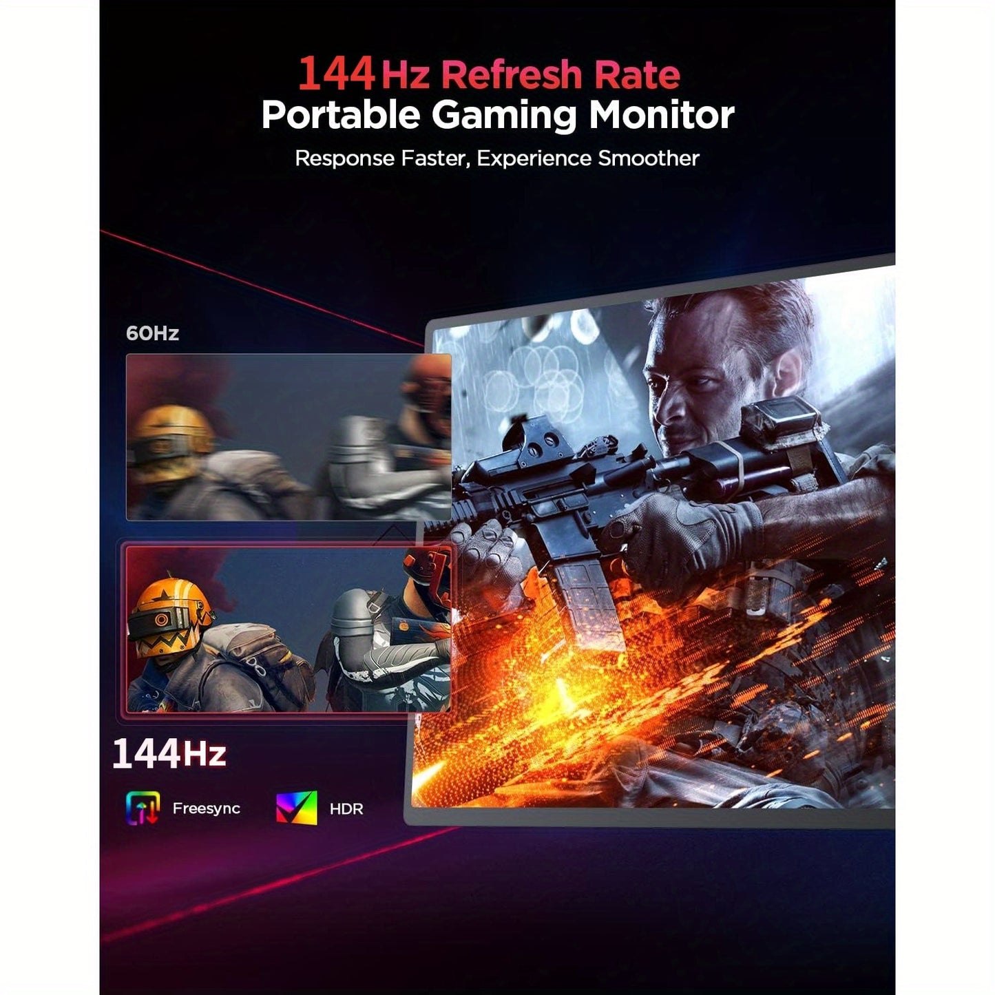 Gaming Monitor – Portable Monitor – Laptop Tweede Scherm – Extern Scherm – Draagbaar Beeldscherm – 16 Inch – 2560x1600 QHD – 144Hz Verversingssnelheid – Matte IPS Met Oogverzorging