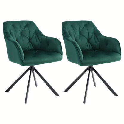 Eetkamerstoelen – Stoelen – Kuipstoelen – Fauteuils – Woonkamerstoelen – Beige Velvet Bekleding – Met Armleuningen en Metaal Kruispoot