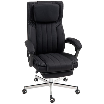 Bureaustoel – Office Chair – Werkstoel – Computestoel – Ergonomische Stoel – Verstelbare Hoogte – Inklapbare Rugleuning met Voetensteun – Zwart