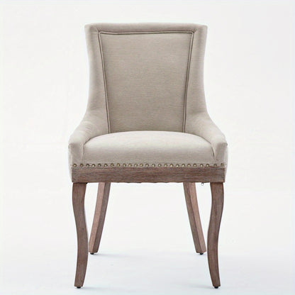 Eetkamerstoel – Stoel – Dining Chair – Side Chair – Beige Stoel – Dik Gevoerd – Houten Poten