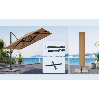 Parasol – Hoekparasol – Tuinparasol – Balkonparasol – 290x290 Cm – 360° Rotatie – UPF 50+ Bescherming