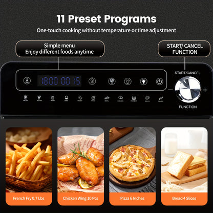 Hot Airfryer – Airfryer Oven – Mini Oven – Heteluchtfriteuse – Rotisserie Oven – 14L Capaciteit – 1800W Met 11 Programma’s En LED Display