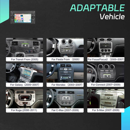 [6G+128G] 8-Core Android Car Radio for Ford Transit/ Fiesta/ Focus/ for Galaxy/ Mondeo/ C-Max/ S-Max Connect with Carplay Android Car, 17.78 cm Touchscreen with Bluetoo Navigation WiFi FM/ RDS Reversing, Incar Connectivity, V