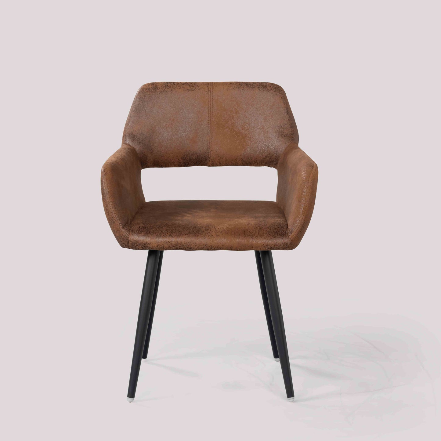 Eetkamerstoel – Kuipstoel – Stoel Met Armleuningen – Industrieel – Retro – Suède Bekleding – Met Metaal Frame – Comfortabel Zitcomfort