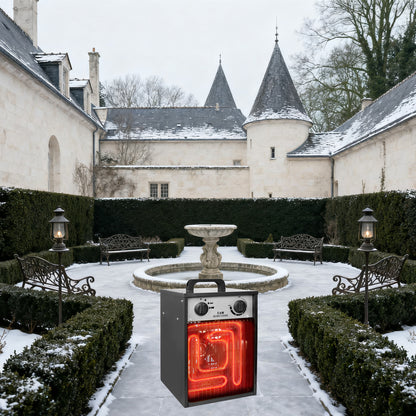 Terrasverwarmer – Tuinverwarming – Terras Heater – Elektrische Kachel – Buitenshuis Verwarming – 5000W Vermogen – Draagbaar Vrijstaand Ontwerp