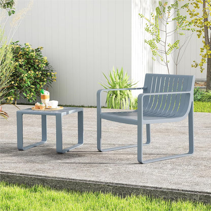 Tuinset 2-delig – Tuinstoelen – Tuinmeubelset – Buitenmeubels – Tuinbank – Weerbestendig PP-plastic – Ergonomische Stoelen met Armleuning