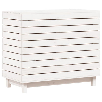 Wasmand – Wasbox – Wassorteerder – Waszak – Opbergmand – Massief Grenenhout – Groot Formaat 88,5x44x76 cm – Witte Afwerking