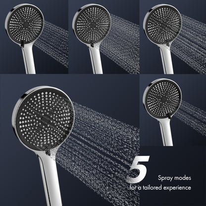 Doucheset – Douchegarnituur – Regendouche – Douchekop – Handdouche – Watervaluitlaat – 400mm Opbergbak – Chrome Afwerking