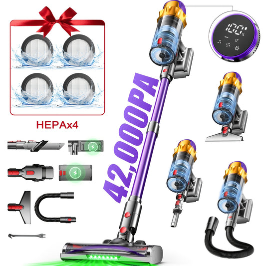 Cordlerr Vacuum Cleaner 16000psT70Min Inorade 2 Cordlerr Varuum Cleaner Mth Display, Anti-Tangle Brush, Wall Charging Station, 8-Layer Filtration, Ultra-Quiet, for Pet Hair/Carpets/Hard Floors/Cars