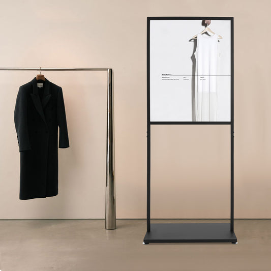 Posterstandaard – Posterhouder – Reclamebord – Displaystandaard – Presentatiestandaard – Zwart – Metalen Frame – Verstelbare Vloerplaten – Draagvermogen 13,6 kg