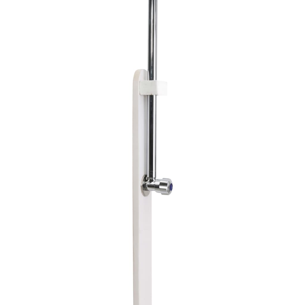 Buitendouche – Tuindouche – Zwembad Douche – Campingdouche – Houtendouche – Weerbestendig Hout – Verstelbare Waterdruk – Draaibare Douchekop – Wit