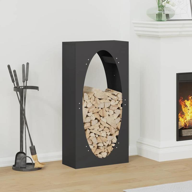 Houtopslag – Brandhoutrek – Haardhoutrek – Houtrek – Boomstammenrek – Koudgewalst Staal – 50x23x100 cm – Inclusief Waterdichte Beschermhoes