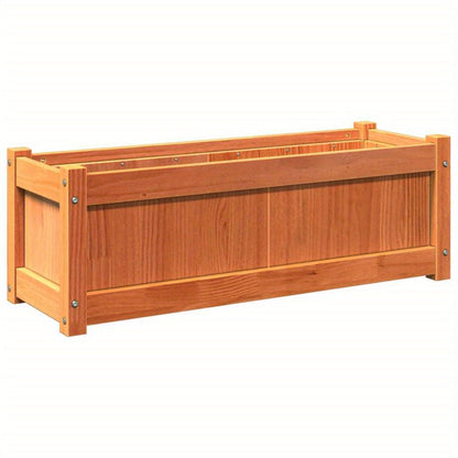 Plantenbak – Bloembak – Moestuinbak – Kruidenbak – Balkonbak – Verhoogde Massief Dennenhouten Plantenbak – 90x31x31 cm – Duurzaam Wax Brown – Eenvoudig te Monteren