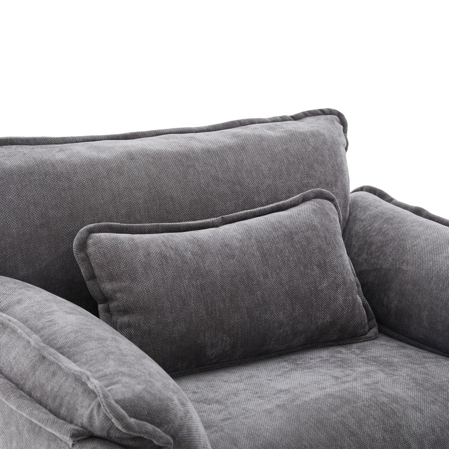 Extra Grote Relaxstoel – Loungestoel – Fauteuil – Zitzak – Relaxfauteuil – Premium Velvet – Inclusief Voetsteun & Poef – Handige Zijzakken – Grijs