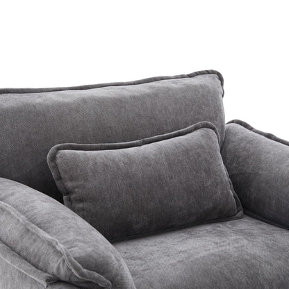 Extra Grote Relaxstoel – Loungestoel – Fauteuil – Zitzak – Relaxfauteuil – Premium Velvet – Inclusief Voetsteun & Poef – Handige Zijzakken – Grijs