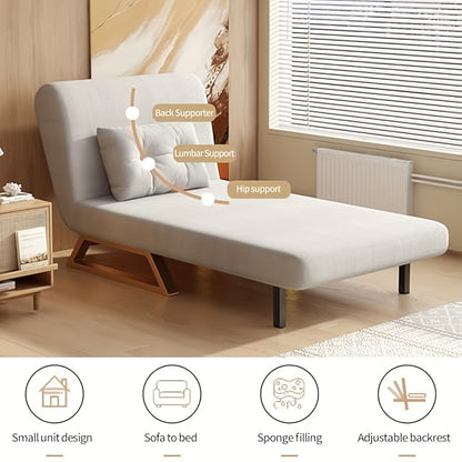 Sofa Bed, Sleeping Chair With Bed Function And Adjustable Backrest, Folding Bed, Sofa Bed For Living Room, Bedroom, Maximum Load 150 Kg, White And Grey