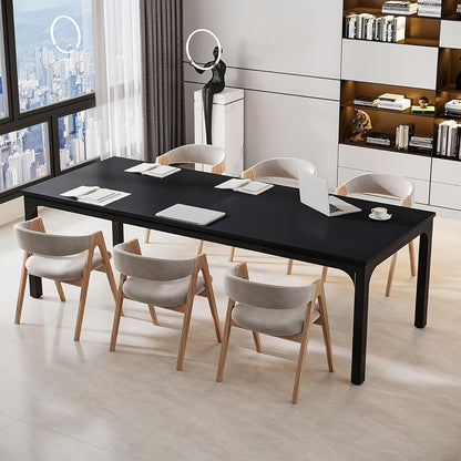 Vergadertafel – Bureautafel – Seminarietafel – Kantoortafel – Overlegruimte Tafel – Zwart – Groot Werkoppervlak 198 cm – Krasbestendig Engineered Wood