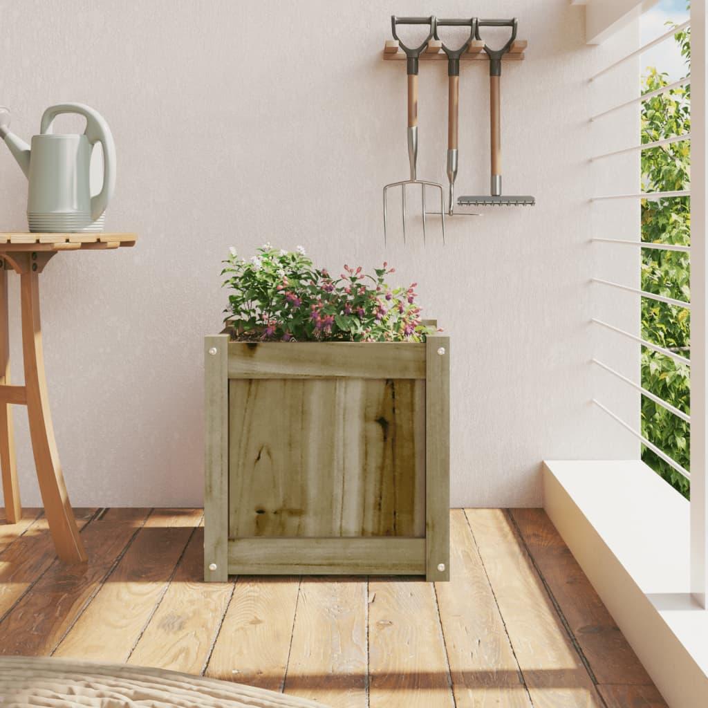 Plantenbak – Bloembak – Moestuinbak – Kruidenbak – Bloempot – Houten Vierkante Plantenbak – 40,6x40,6x40,6 cm – Geïmpregneerd Grenenhout Met Afwatering